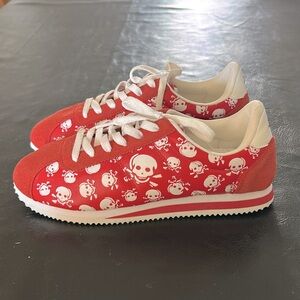Red and White Skull sneakers